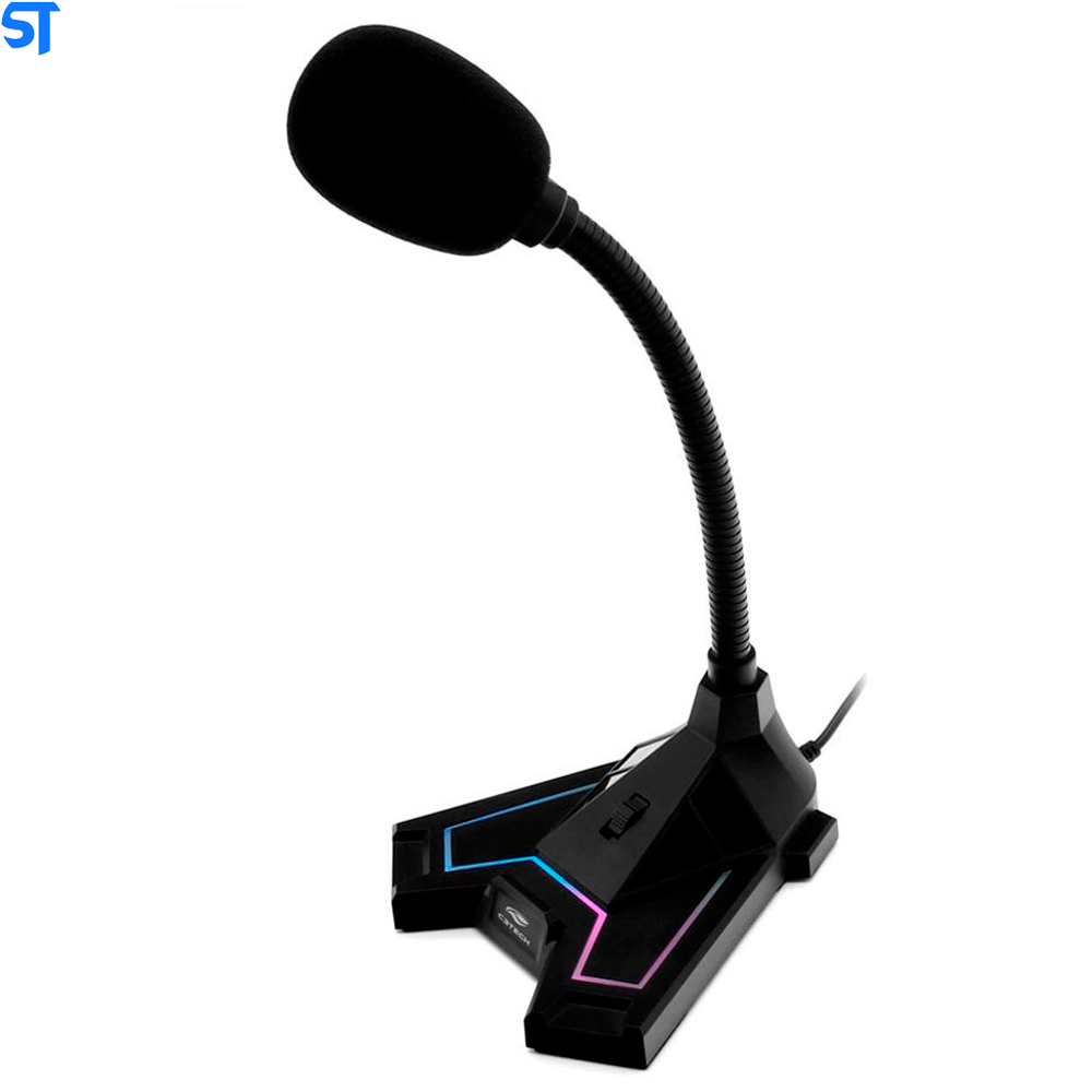 Microfone Gamer C3Tech Conexão USB 2.0 Omnidirecional Preto - MI-G100BK